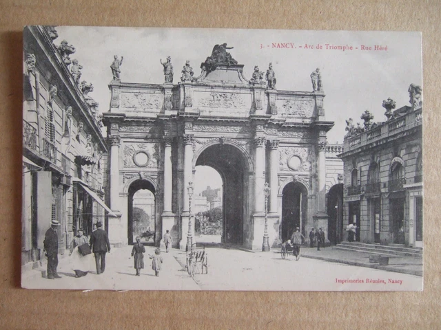 Cpa Nancy (54) Triumphal Arc - Street Here. - Animee. Reunited Prints, Nancy.