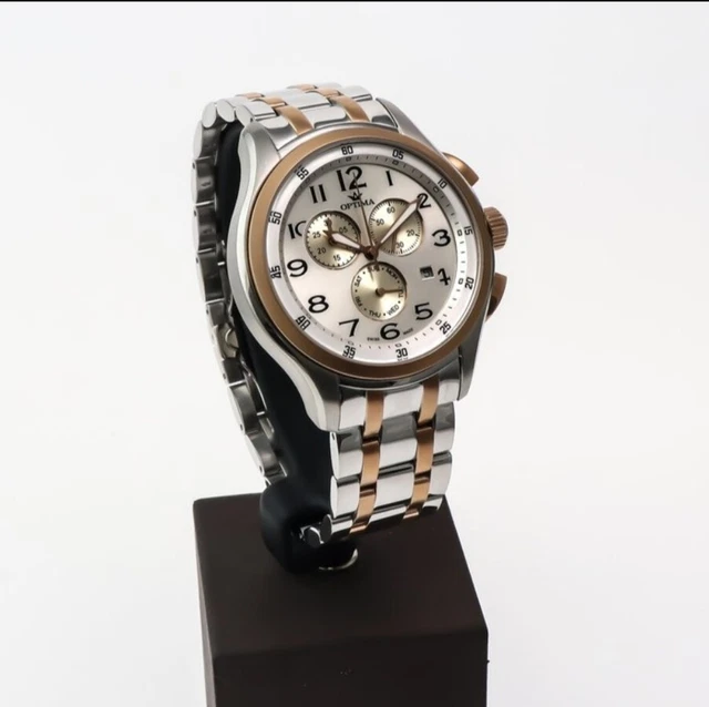 Montre Chronographe Optima Swiss Quartz OSC399-SB-1 Homme - Neuf Complète