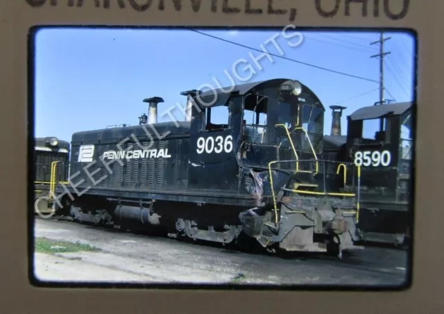 Original '74 Kodachrome Slide PC Penn Central 9036 SW7 Sharonville, OH     35B45