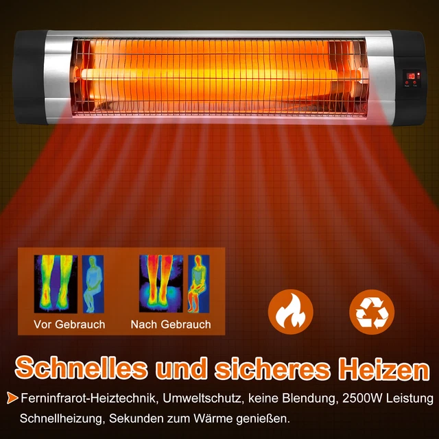 Deckenheizstrahler Infrarot Heizstrahler Heizgerät Heizpilz Wärmestrahler Wand 5
