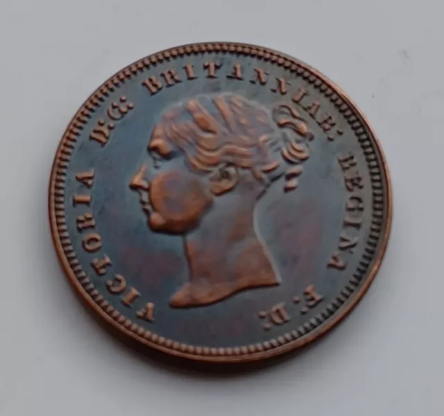 1839 Half Farthing - Queen Victoria,  100% Copper, Original Size 2