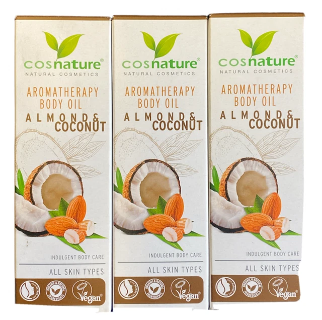 3x Cosnature Aromatherapy Körperöl mit Mandel und Kokosnuss (3x 100ml)