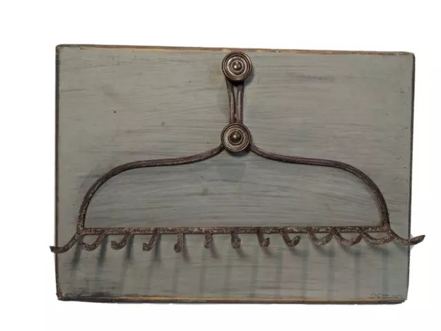 Cottagecore Wooden Garden Rake Hook Upcycled Coat Hanger Apron Oven Mitt Hats