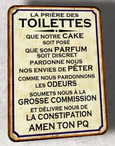 Hioni Règles Des Toilettes, Pancarte En Métal Panneau Poster