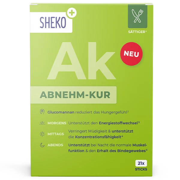ABNEHM-KUR von SHEKO Diät | Sättigung mit GLUCOMANNAN | reduziert Hungergefühl