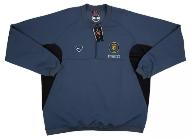 Inter Milan Nike 2000/01 1/2 Zip Football Soccer Training Track Top Size M  New