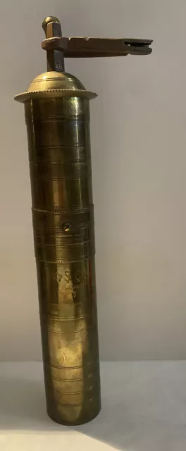 19th century Antique Turkish Ottoman brass coffee grinder mill Vintage! Great 🤩