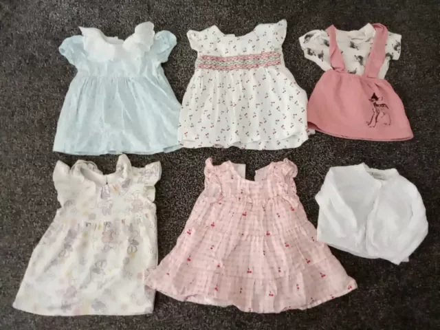 Baby Girls 4 Dresses/Outfit  And Cardigan 0-3 Months Excellent Con