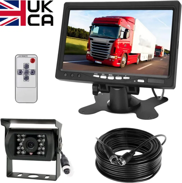 Car Reversing Camera +7" TFT LCD Monitor for Truck Caravan Bus Van Rear View Kit