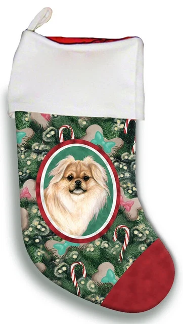 Christmas Stocking - Cream Tibetan Spaniel 11475
