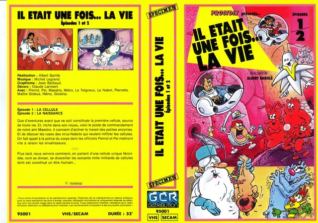 JAQUETTE VIDEO(SEUL SANS vhs) IL ETAIT UNE FOIS....LA VIE 1/2-GCR- EUR