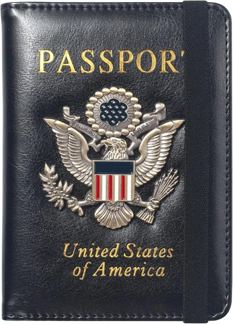 Passport Holder Case Passport Cards Protector Cover Wallet RFID Blocking Leather