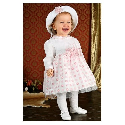 Abito da battesimo bambina (2pz) vestito cerimonia femminuccia tg 4-6 mesi c 751