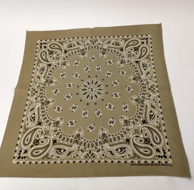 HAV-A-HANK  Vintage Pale Gold 100% Cotton Bandana RN 15187 Made in USA