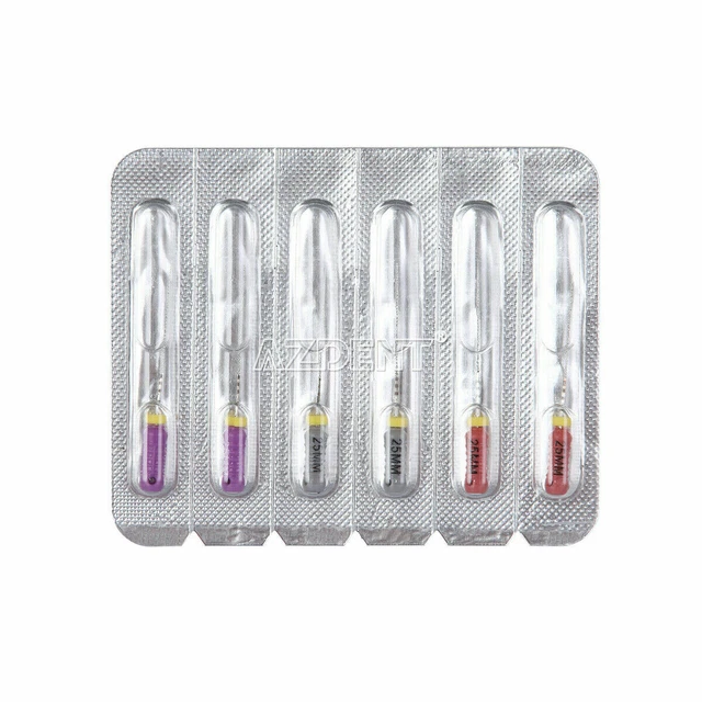 6pcs Dental C+File Root Canal Files Cathterization File Hand Use 25mm #6 #8 #10
