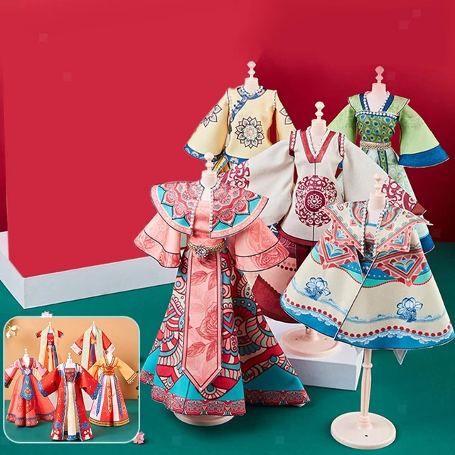 Juegos de Diseñador de Moda Para Niños, Ropa Hanfu 5 Piezas,