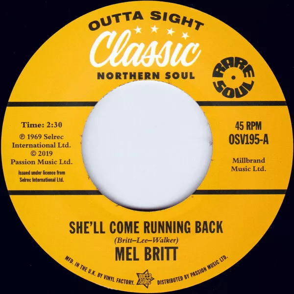 Mel Britt - She'll Come Running Back / I Don't Like To Lose, 7"(Vinyl)