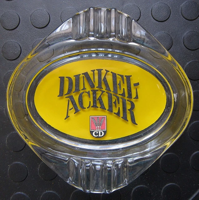 DINKEL-ACKER Aschenbecher 1970er Glas Ascher Brauerei Kneipe Reklame Werbung gut