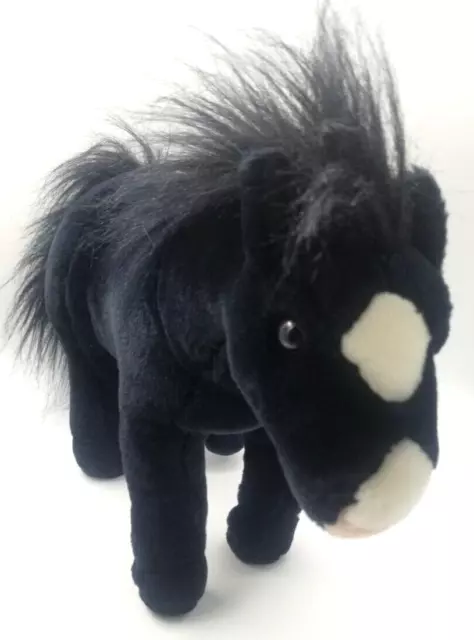 Black and White Stuffed Animal Horse Plush Bendable Limbs K&M International