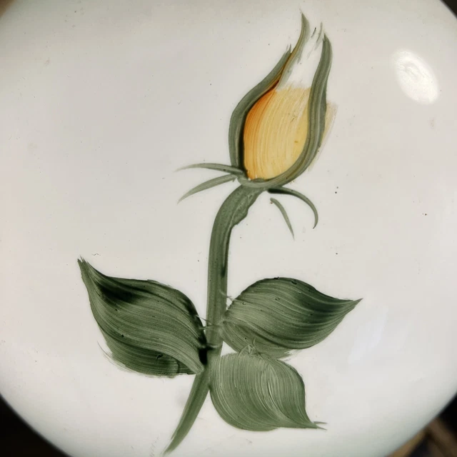 Vtg Hand Painted Green Pink Yellow Roses Glass GWTW Lamp Shade 9”D 4” OD Signed 11