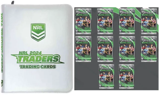 2024 NRL Traders Titanium Rugby Trading Cards 10 x Sealed Hobby Packs + Album