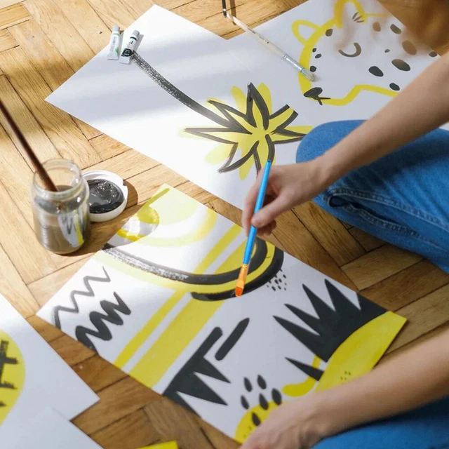 10 piezas pincel de pintura acuarela lápiz pincel de graffiti