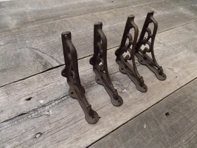 4 Antique Style Shelf Brackets Wall Moun Cast Iron Corbels SMALL 3 1/2" X 3 7/8