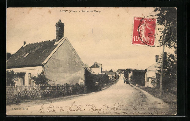 CPA Angy, Route de Mouy