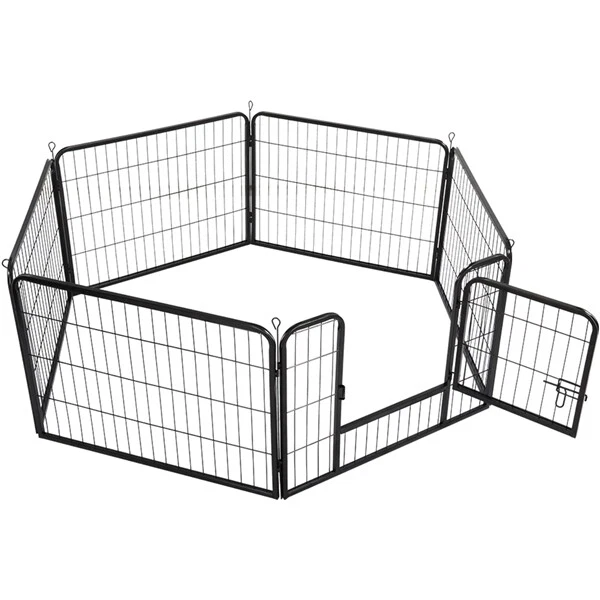 Recinto per Cani Cuccioli Gatti Animali Domestici Pieghevole 6 Pz 80 x 80 cm