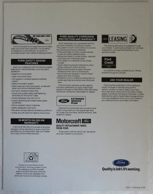 1993 MERCURY SABLE Brochure Catalog (Inv13502) 7.95 PicClick CA