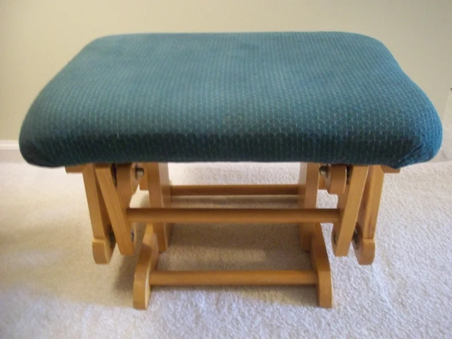 Vintage Oak Wood Gliding Ottoman Footstool Nursery/Baby/ Rocker Glider Stool