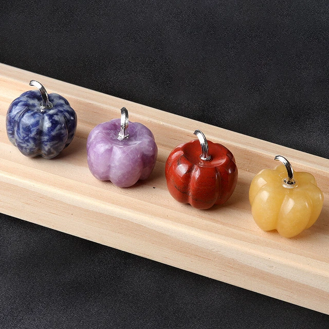10pcs Mixed Natural Stone Pumpkin Healing Reiki Adventurine Decor 30x25mm 2