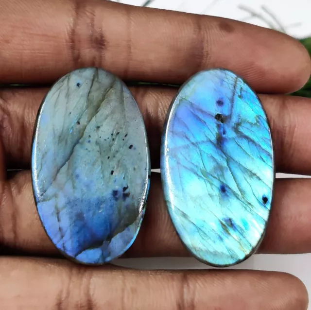 Natural Beautiful Blue Fire Labradorite Oval Gemstone For Jewelry Making 98 Cts