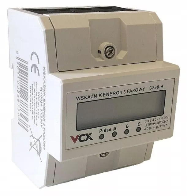 Medidor de electricidad VCX LCD medidor intermedio trifásico S238A