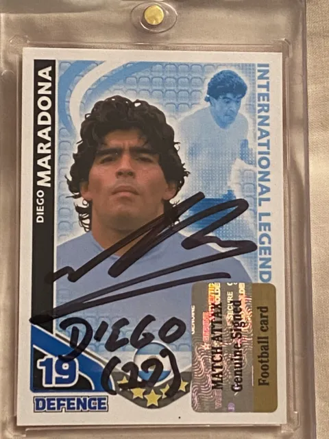 Match Attax Signed Diego Maradona 2010 World Cup Card