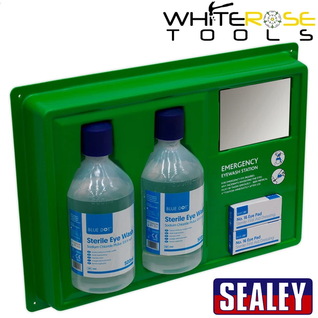 Sealey Eye/Wound Wash Station Sterile Saline First Aid Emergency Cleaning