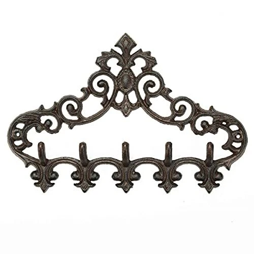 Sungmor Cast Iron Rustic Coat Hook Hanger with 5 Hooks - Practical Iron Stora...