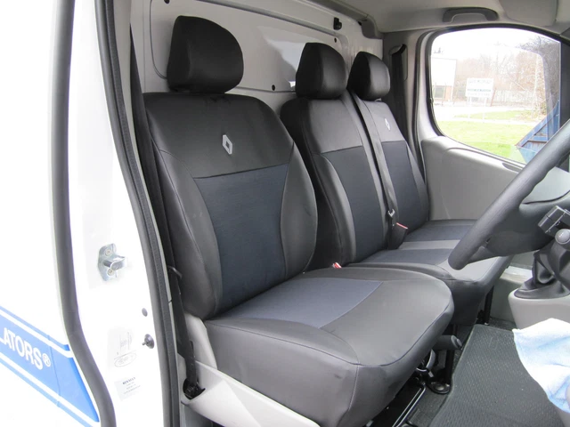 Housse De Siège Simili Cuir Noir Pour Renault Master III - Kit 2+1 Neuf