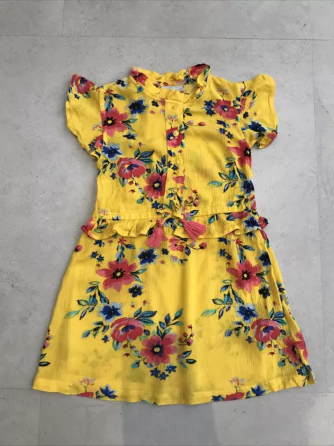 AR. Girls Age 4 Years Yellow Floral Dress SUMMER PRETTY PARTY HOLIDAY BEACH CUTE