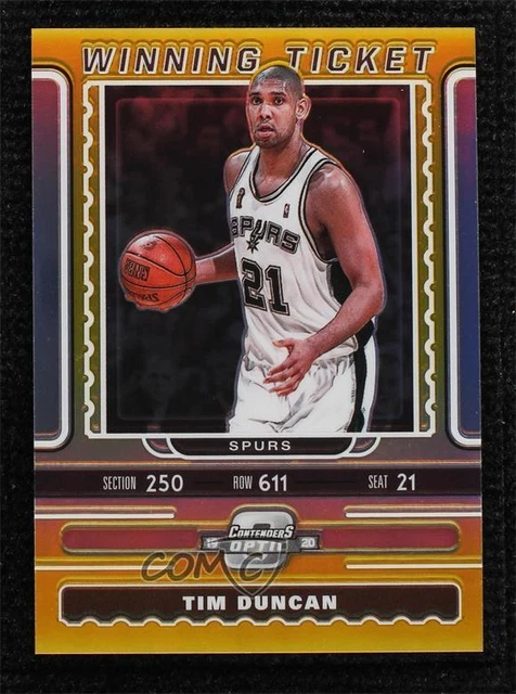 2019 Panini Contenders Optic Winning Tickets Gold Prizm /10 Tim Duncan #19 HOF