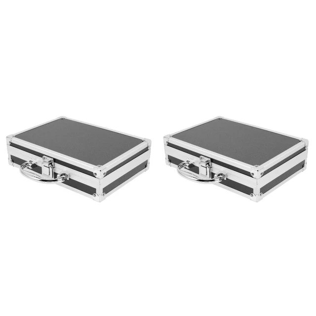 2x Estuche portátil de metal multifuncional Makrup caja suministros para el hogar caja de herramientas