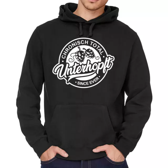 Unterhopft Bier Party Spruch Sprüche Comedy Spaß Fun Spaß Kapuzenpullover Hoodie