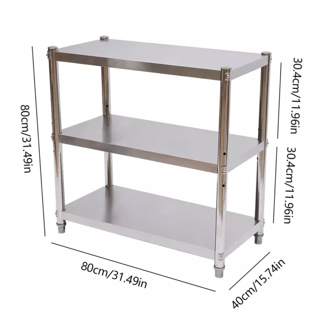 Stainless Steel Work Table Commercial Catering Table Kitchen Prep Table 80X40CM 3