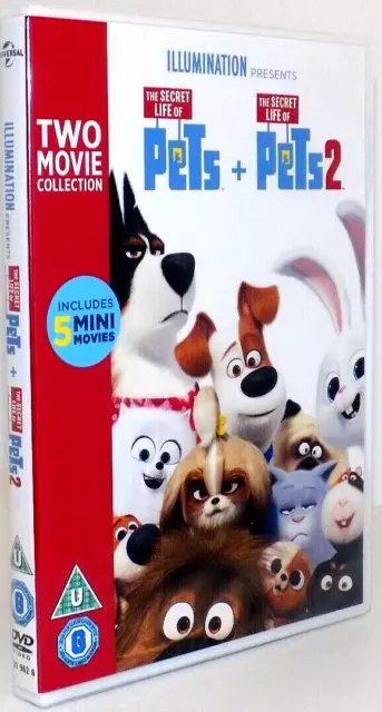 The Secret Life of Pets 1 & 2 (2019) 2 Disc DVD Louis C.K., Kevin Hart - New