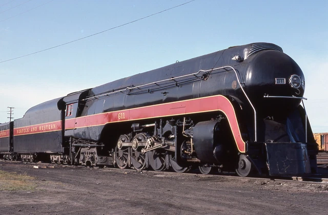 MR: Original Slide NW N&W Norfolk & Western Class J 4-8-4 #611 - Chicago IL 1983