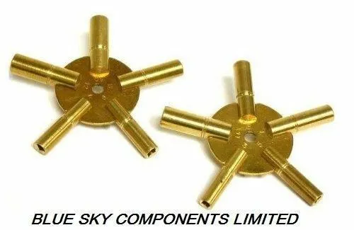 Set 2 Keys Clock Keys for Winding BRASS Spider Keys 1 x Odd 1 x Even All Sizes