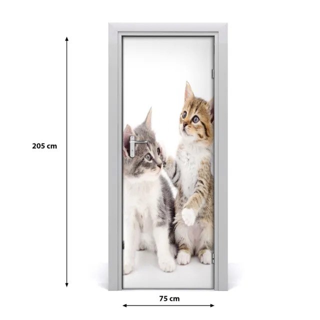 Pegatinas Para Puertas de Autoadhesivo Murales  75x205 cm Dos gatos pequeños