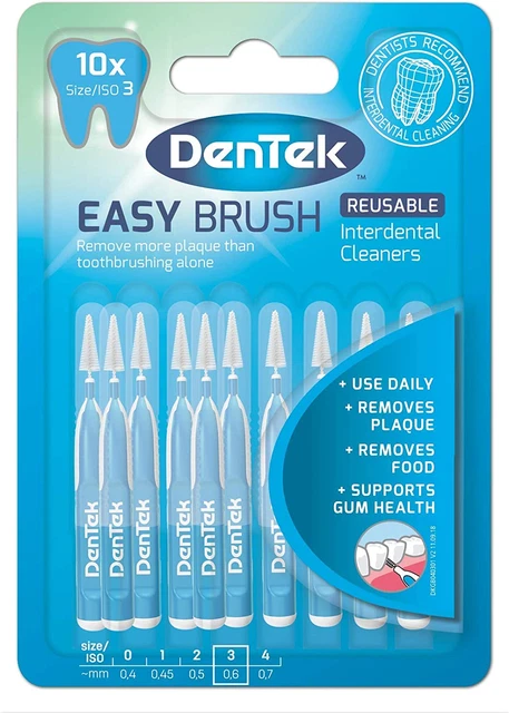Cepillos interdentales DenTek Easy Brush, ISO3/0,6 mm para eliminar alimentos y placa