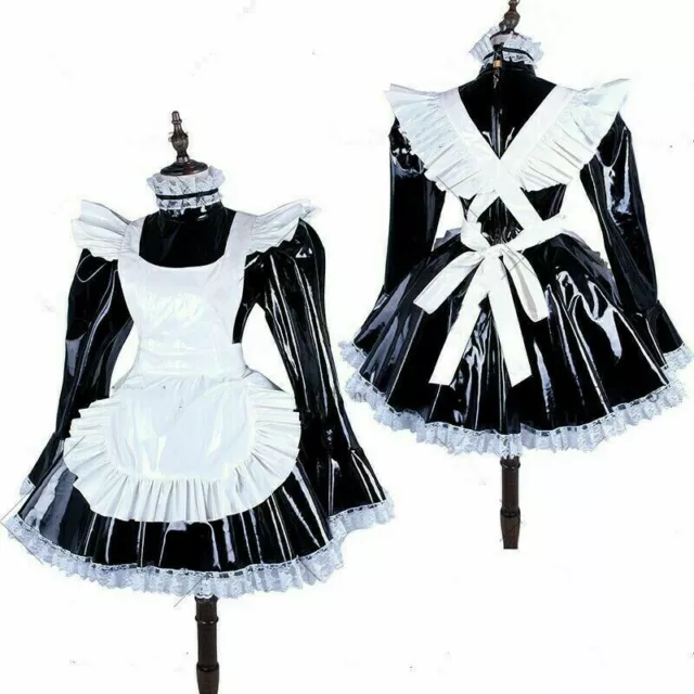 BLACK PVC LOCKABLE Sissy Maid Dress cosplay costume Tailor-made $25.20 ...