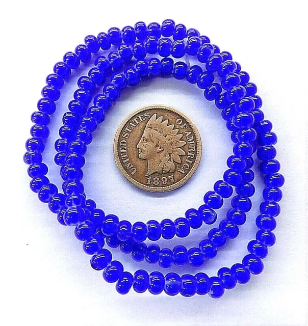 Bag of Colorado Cobalt White Heart Gooseberry African Trade Beads Star